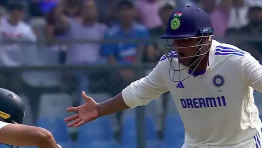 Sarfaraz Khan's Animated Reaction as Washington Sundar Strikes in Mumbai Test